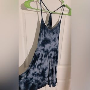 ♥️American Eagle Soft & Sexy Tie Dyed Blue Skater Dress XS